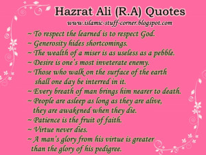 Sayings of Imam Hazrat Ali, Islamic Quotes in English