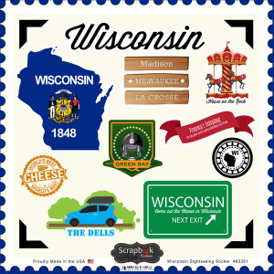 Customs State Sightseeing Collection 12 x 12 Cardstock Stickers