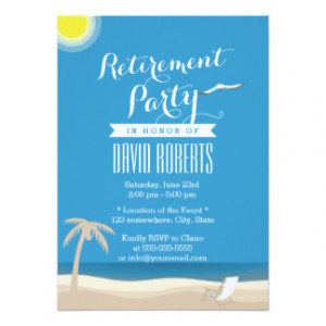 Summer Beach Theme Retirement Party Invitations 5