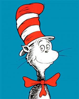 The famous cover featuring The Cat in the Hat