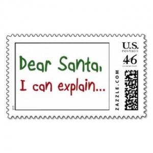 Funny Christmas santa quotes postage stamps gifts by Wise_Crack