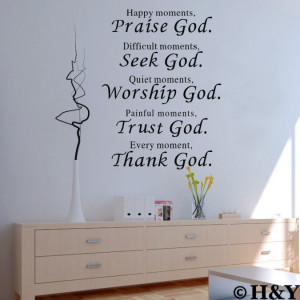 ... Christian Wall Art Quote Removable Vinyl Decal Stickers Art Decor