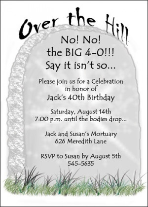 Over The Hill 50th Birthday Party Invites