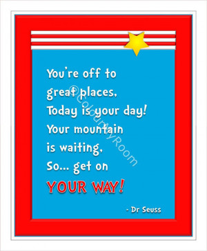 DR SEUSS Inspired quote Printable Baby Nursery Childrens Wall Art ...