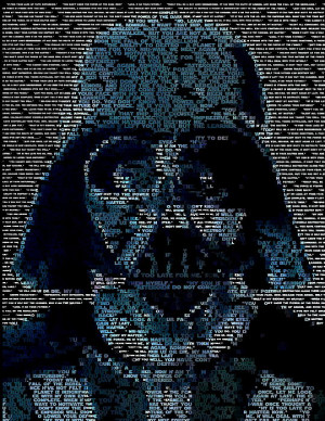 Darth Vader Quotes Mosaic Print by Paul Van Scott