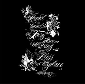 ... Decal Sticker Art - Fairy Grace- Shakespeare quote - Whimsical Mural