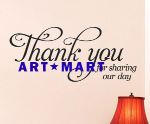 & Wall Decal > Wall Quotes > Vinyl Wall Decal: Thank You For Sharing ...
