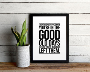 The Office Quote Poster - The Good Old Days by Andy Bernard - Modern ...