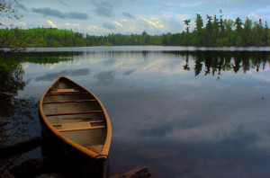 Boundary Waters Canoe Painted Background
