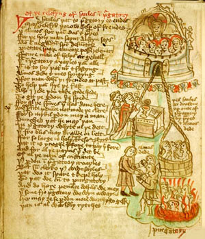 15th-century English manuscript with Bible verses on Purgatory ...