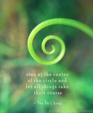 stay at the center of the circle and let all things take their course