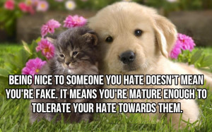 Being Nice To Someone You Hate Does’t Mean You’re Fake