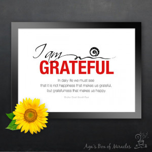 AM GRATEFUL 5x7 Inspirational Quote Print with Original Gratitude ...