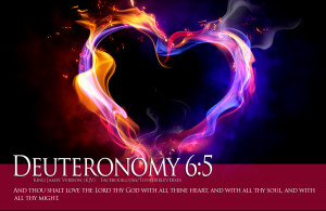 Bible Verse Deuteronomy 6-5 Abstract Colorful Fire Heart HD Wallpaper ...