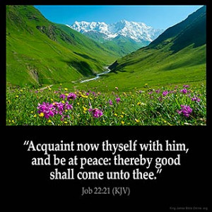 ... be at peace: thereby good shall come unto thee. – Job 22:21 (KJV
