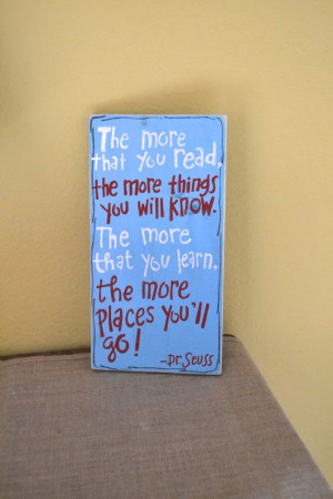 Custom Dr. Seuss Quote Wood Wall Sign by GiftsbyGaby on Etsy, $22.00