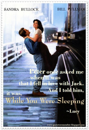 Quote to Remember: WHILE YOU WERE SLEEPING [1995]