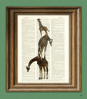 Funny Giraffe Sayings Giraffe art print a tower of