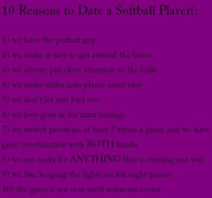 10 reasons to date a softball player Image