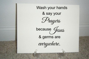 Jesus and germs are everywhere Bathroom Wash room decal Large Wall ...