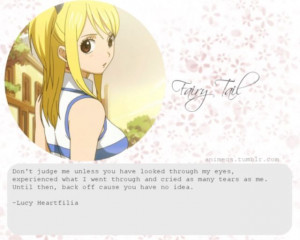 Fairy Tail: Lucy Heartfilia quote.