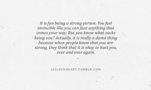 It is fun being a strong person