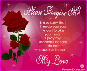 Red Red rose e cards... poetic message 'I'm sorry that I made you sad ...