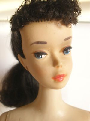 Vintage Mattel #3 Brunette Ponytail Barbie Doll w/Brown Eyeliner ...