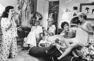 ... -John, Dinah Manoff, Didi Conn and Jamie Donnelly in Grease (1978