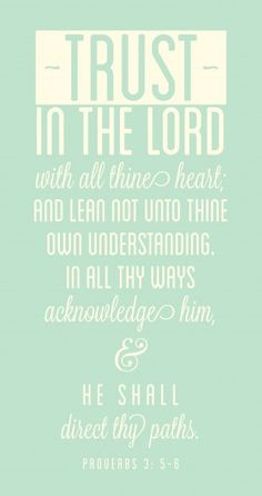 Proverbs 3:5-6 My favorite scripture. More