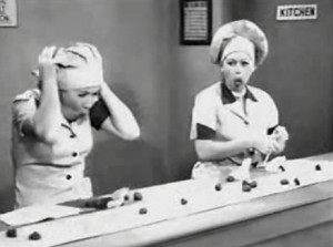 ... funny clip of the tv show i love lucy where lucy and ethel are working