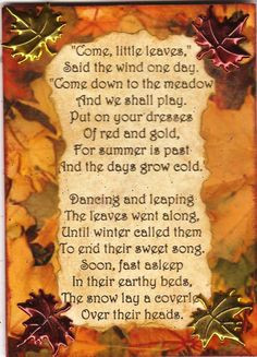 autumn equinox # autumn # equinox come little leaves by george cooper