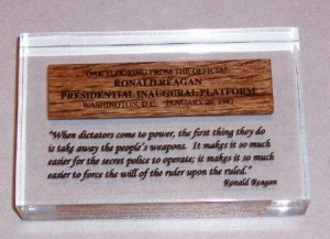 Details about Ronald Reagan Memorabilia - New Quote #15 Gun Control