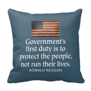 Ronald Reagan Quote on Limited Government Pillow