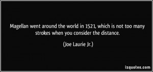... not too many strokes when you consider the distance. - Joe Laurie Jr