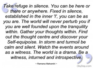take refuge in silence ramana maharshi