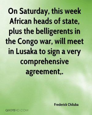 ... Congo war, will meet in Lusaka to sign a very comprehensive agreement