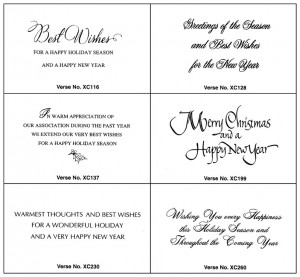 Christmas Greeting Card Verses and Sentiments