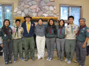Scout retreat leaders (l-r) Vy Pham and Matthew Nguyen (youth leaders ...