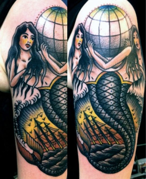 Siren / Mermaid / Tattoo / Old School