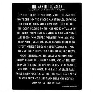 The Man In The Arena' Plaque