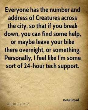 and address of Creatures across the city, so that if you break down ...