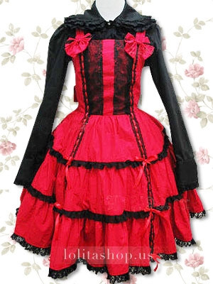 Black-and-Red-Lace-Punk-Lolita-Dress-With-Two-Bows-DSC46.jpg-300x400 ...