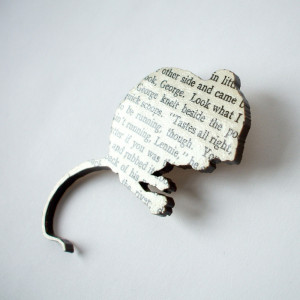 Image of John Steinbeck - 'Of Mice and Men' original book page brooch