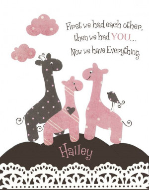 Baby girl nursery, Baby giraffe print, Pink Brown Nursery Pottery Barn ...