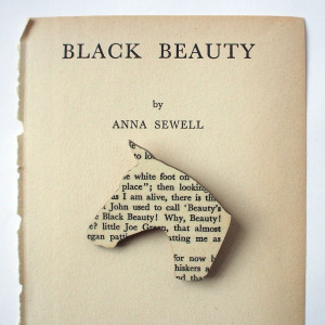 Anna Sewell - 'Black Beauty' original book page brooch