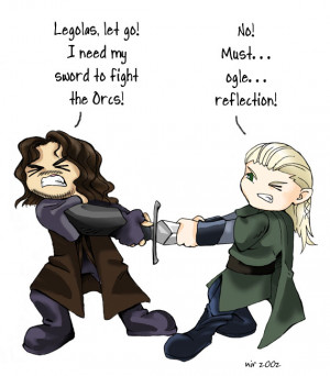 comic of Aragorn and legolas ( about vanity issues lol! ) too cute ...