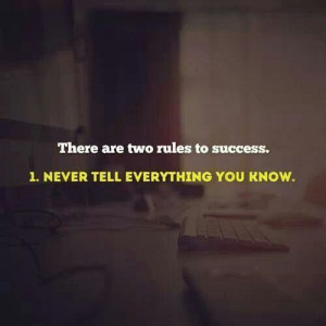 Two rules to success