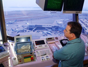 Image: Matt McCluskey directs air and runway traffic