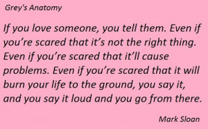 ... this image include: quote, grey's anatomy, mark sloan and lexie grey